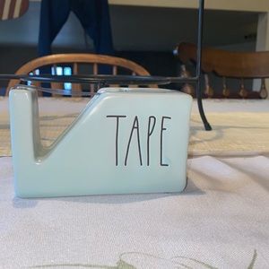 Rae Dunn ceramic tape dispenser blue TAPE